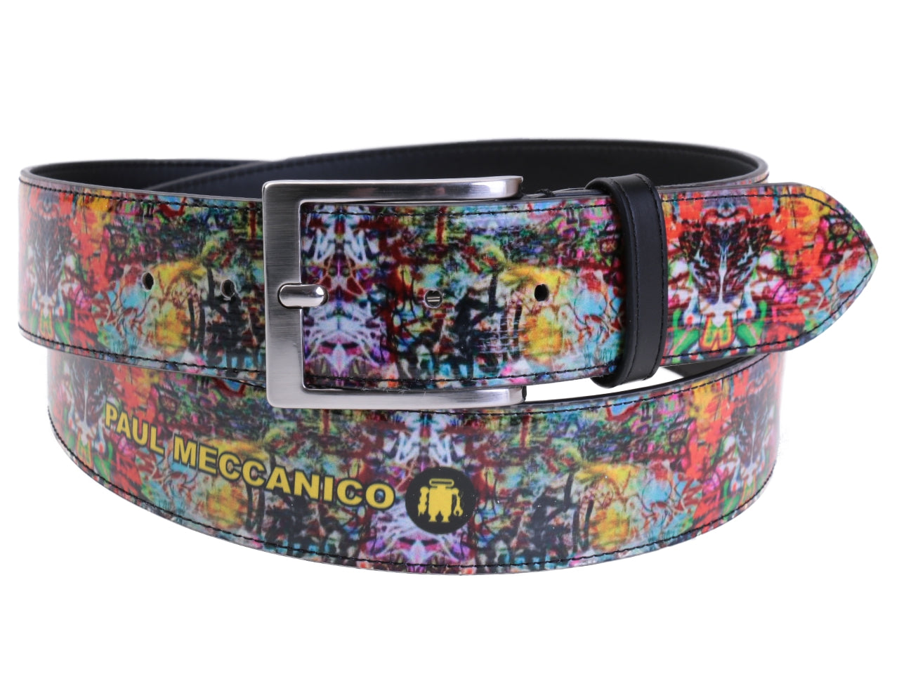 MEN'S BELT WITH MURALES FANTASY MADE OF LORRY TARPAULIN.