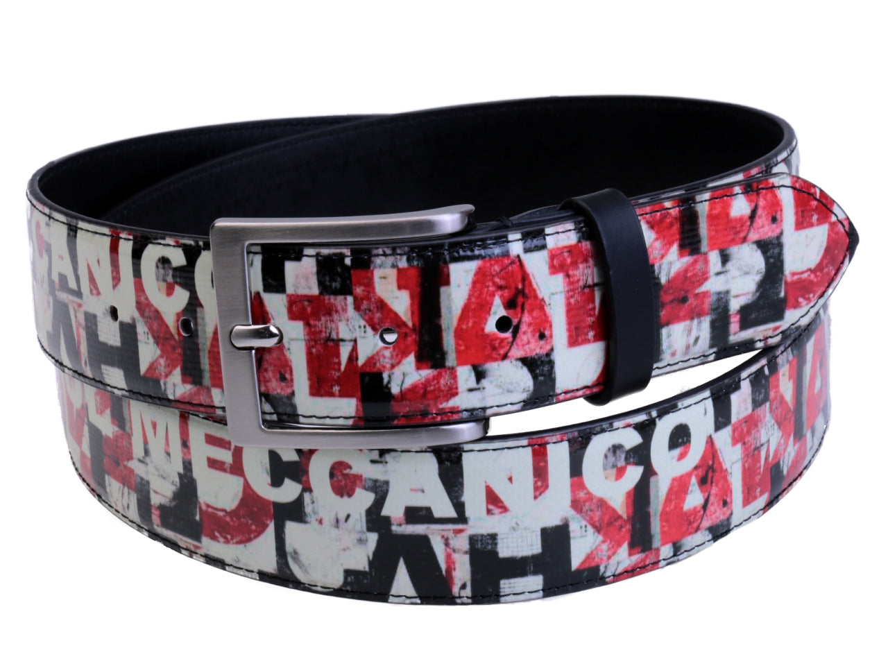 MEN'S BELT LETTERING FANTASY MADE OF LORRY TARPAULIN.