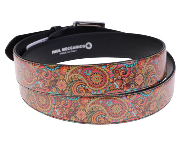 .MEN'S BELT WITH PAISLEY FANTASY MADE OF LORRY TARPAULIN.