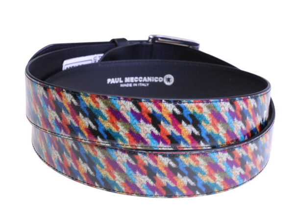 ...MULTICOLOR MEN'S BELT WITH CAMOUFLAGE FANTASY MADE OF LORRY TARPAULIN.