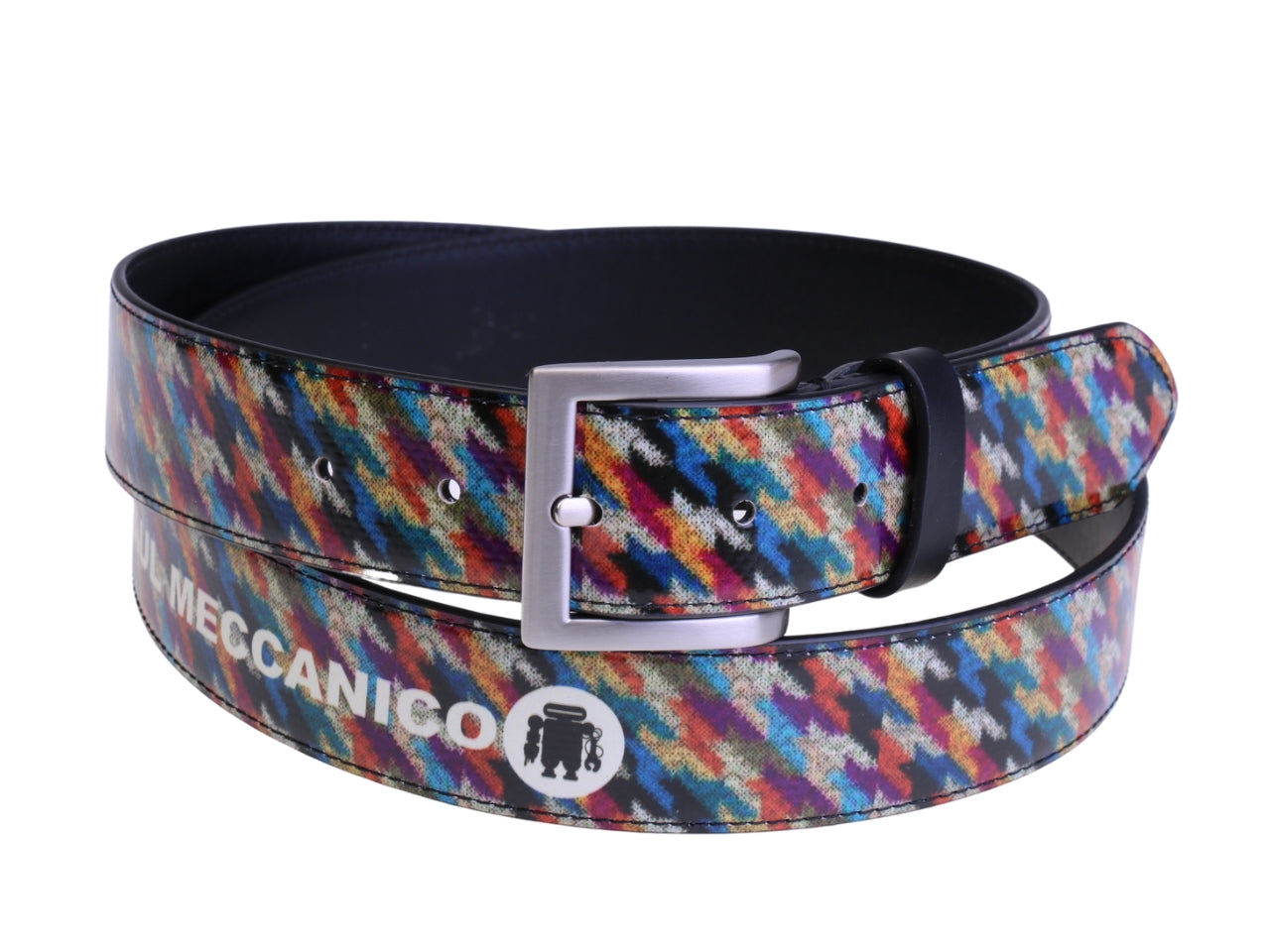 ...MULTICOLOR MEN'S BELT WITH CAMOUFLAGE FANTASY MADE OF LORRY TARPAULIN.