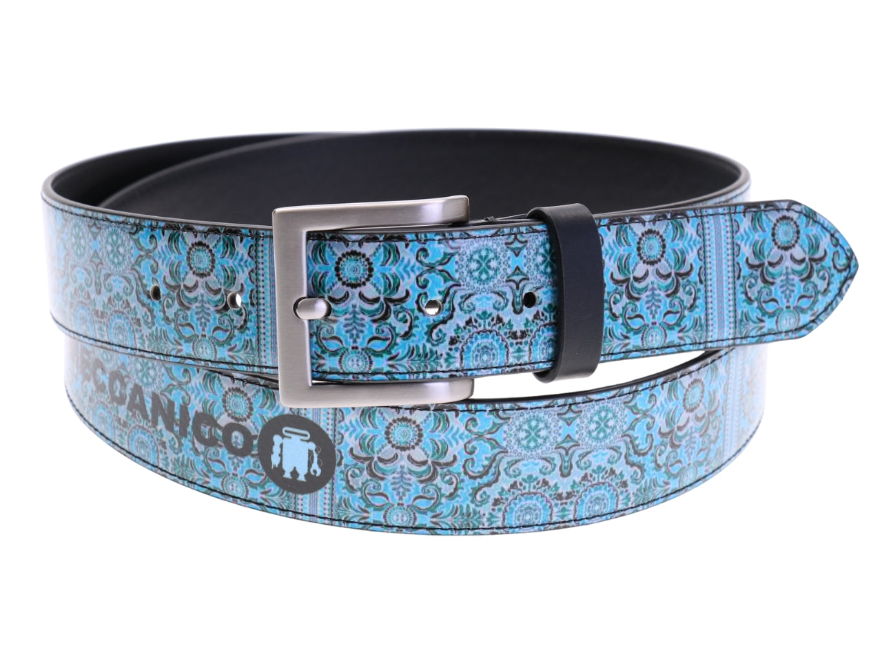 .MEN'S BELT WITH PAISLEY FANTASY MADE OF LORRY TARPAULIN.