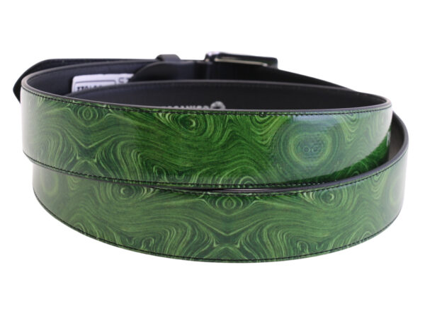 -DARK GREEN MEN'S BELT MADE OF LORRY TARPAULIN.
