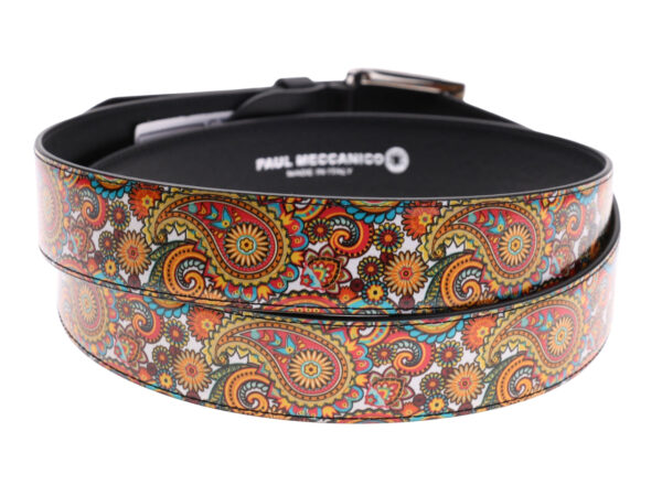 .MEN'S BELT WITH PAISLEY FANTASY MADE OF LORRY TARPAULIN.