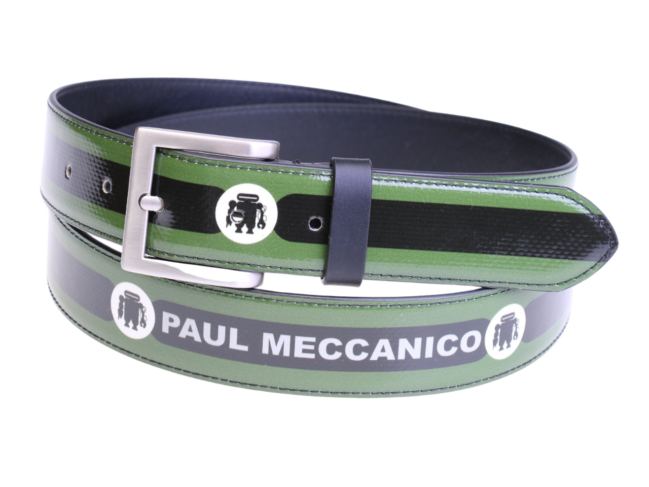 ..MEN'S BELT BLACK AND DARK GREEN COLOURS MADE OF LORRY TARPAULIN.