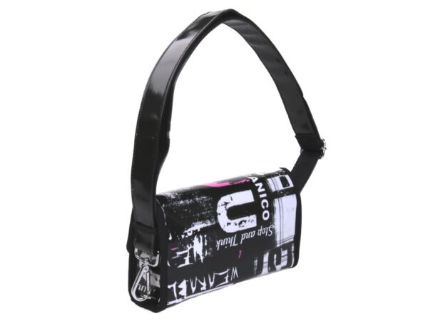 CLUTCH BAG MURALES FANTASY. MODEL CANDY MADE OF LORRY TARPAULIN.