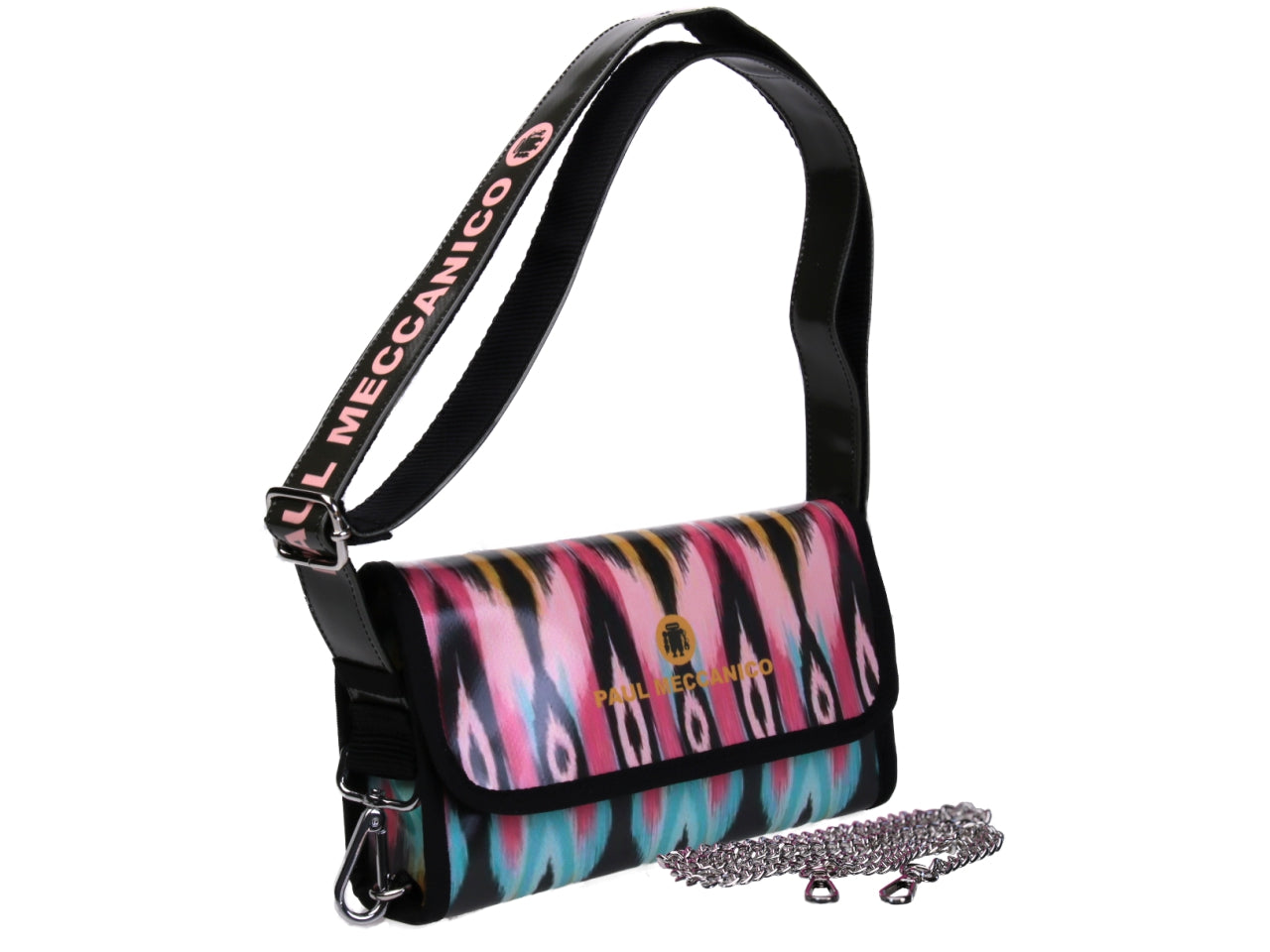 CLUTCH BAG TIE DYE FANTASY. MODEL CANDY MADE OF LORRY TARPAULIN.