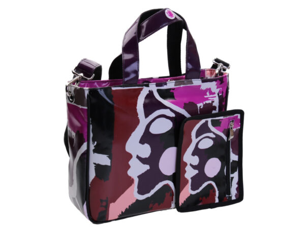 TOTE BAG "PROFILE" BY PAUL ALBERT DARI. MODEL GLAM MADE OF LORRY TARPAULIN. BOOK "LA PITTURA E' DONNA INCLUDED IN THE PRICE"