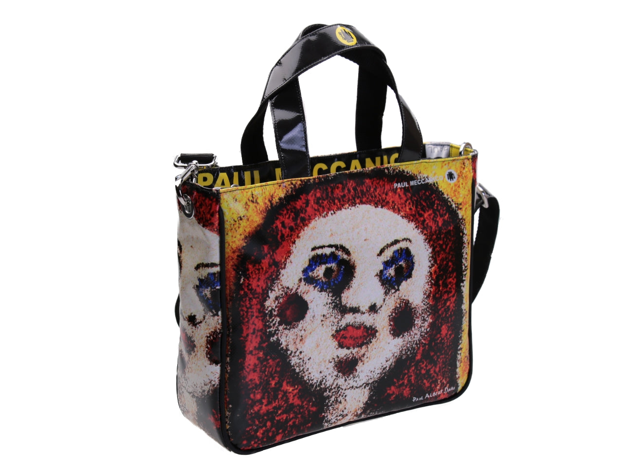 TOTE BAG "DONNA LUNARE" BY PAUL ALBERT DARI. MODEL GLAM MADE OF LORRY TARPAULIN. BOOK "LA PITTURA E' DONNA INCLUDED IN THE PRICE"