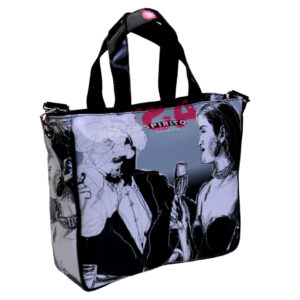 TOTE BAG "COCKTAIL" BY PAUL ALBERT DARI. MODEL GLAM MADE OF LORRY TARPAULIN. BOOK "LA PITTURA E' DONNA INCLUDED IN THE PRICE"