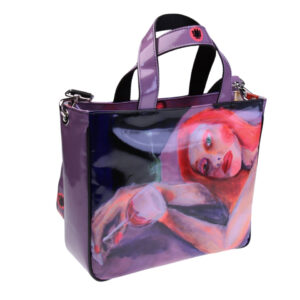 .TOTE BAG "DRINKING AGAIN" BY PAUL ALBERT DARI. MODEL GLAM MADE OF LORRY TARPAULIN. BOOK "LA PITTURA E' DONNA INCLUDED IN THE PRICE".