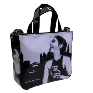 .TOTE BAG "VENEZIA" BY PAUL ALBERT DARI. MODEL GLAM MADE OF LORRY TARPAULIN. BOOK "LA PITTURA E' DONNA INCLUDED IN THE PRICE"