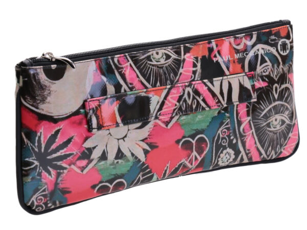 CLUTCH BAG MURALES FANTASY. MODEL RIBELLA MADE OF LORRY TARPAULIN.