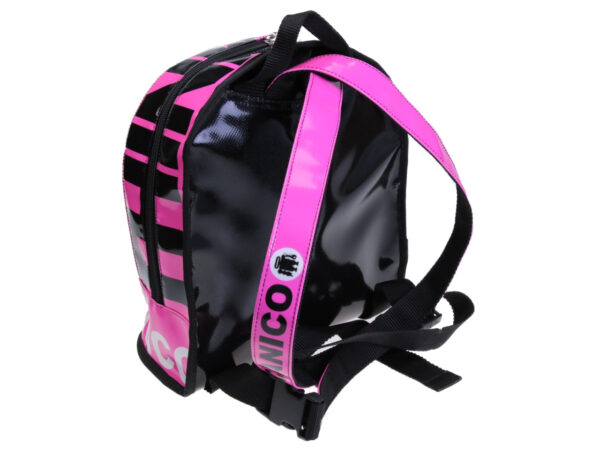 FUCHSIA AND WHITE BACKPACK. MODEL SUPERINO MADE OF LORRY TARPAULIN. - Limited Edition Paul Meccanico