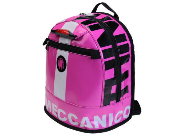 FUCHSIA AND WHITE BACKPACK. MODEL SUPERINO MADE OF LORRY TARPAULIN. - Limited Edition Paul Meccanico