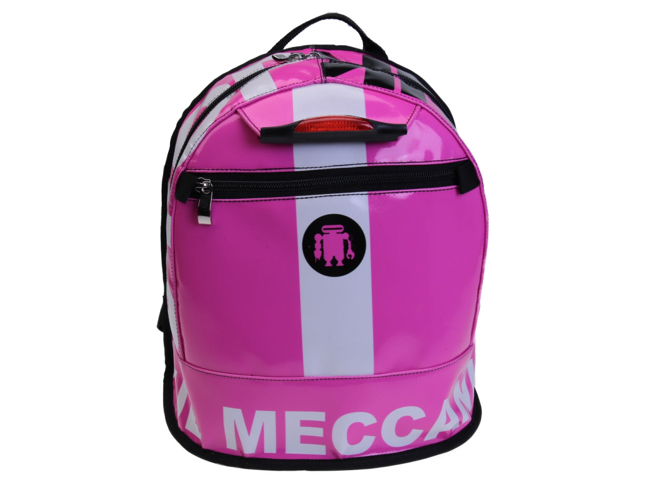 FUCHSIA AND WHITE BACKPACK. MODEL SUPERINO MADE OF LORRY TARPAULIN. - Limited Edition Paul Meccanico