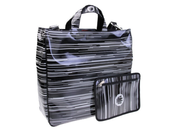 MAXI TOTE BAG BLACK AND WHITE. MODEL AIRSTONE MADE OF LORRY TARPAULIN. - Unique Pieces Paul Meccanico