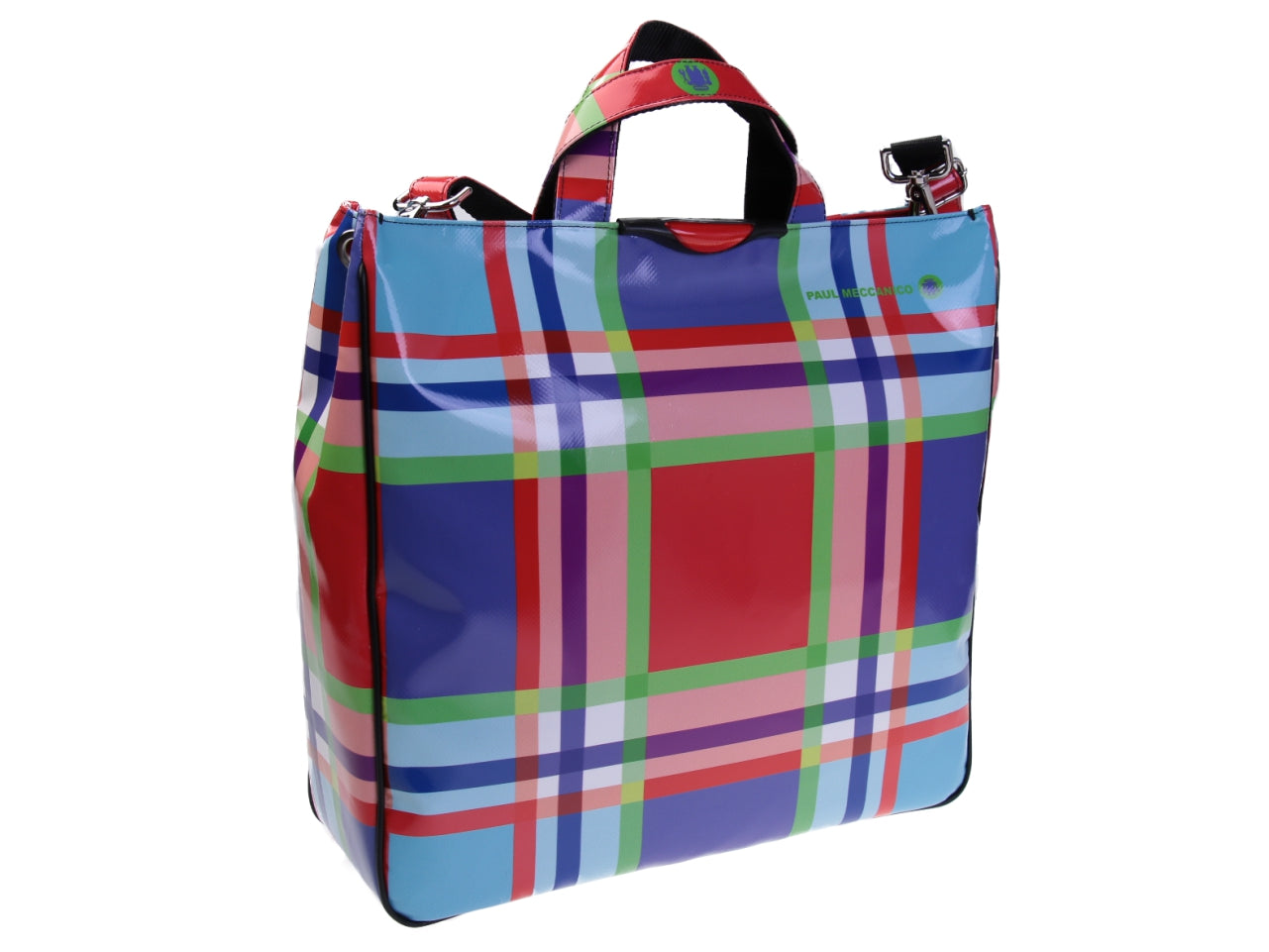 MAXI TOTE BAG MADRAS FANTASY. MODEL AIRSTONE MADE OF LORRY TARPAULIN. - Unique Pieces Paul Meccanico