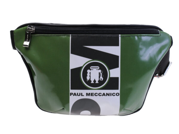 DARK GREEN WAIST BAG. MODEL FLEX MADE OF LORRY TARPAULIN. - Limited Edition Paul Meccanico