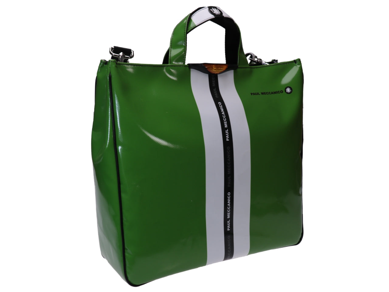 MAXI TOTE BAG APPLE GREEN AND WHITE. MODEL AIRSTONE MADE OF LORRY TARPAULIN. - Unique Pieces Paul Meccanico