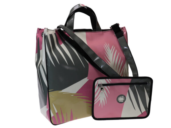 MAXI TOTE BAG FLORAL FANTASY. MODEL AIRSTONE MADE OF LORRY TARPAULIN. - Unique Pieces Paul Meccanico