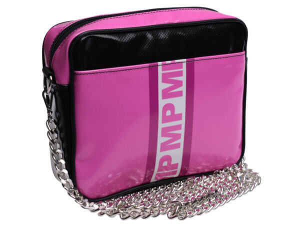 CLUTCH FUCHSIA WHITE. MODEL PARK MADE OF LORRY TARPAULIN. - Limited Edition Paul Meccanico