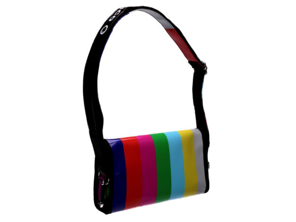 CLUTCH BAG MULTICOLOR "NO SIGNAL". MODEL CANDY MADE OF LORRY TARPAULIN. - Limited Edition Paul Meccanico