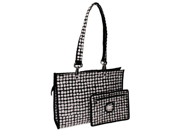 BLACK AND WHITE SHOPPER. MODEL PEPE MADE OF LORRY TARPAULIN. - Unique Pieces Paul Meccanico