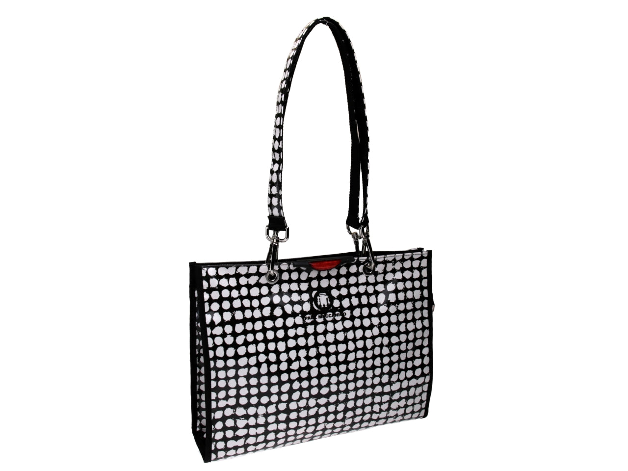 BLACK AND WHITE SHOPPER. MODEL PEPE MADE OF LORRY TARPAULIN. - Unique Pieces Paul Meccanico