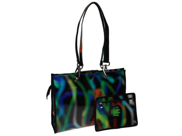 SHOPPER BAG MULTICOLOR SHADED EFFECT. MODEL PEPE MADE OF LORRY TARPAULIN. - Unique Pieces Paul Meccanico