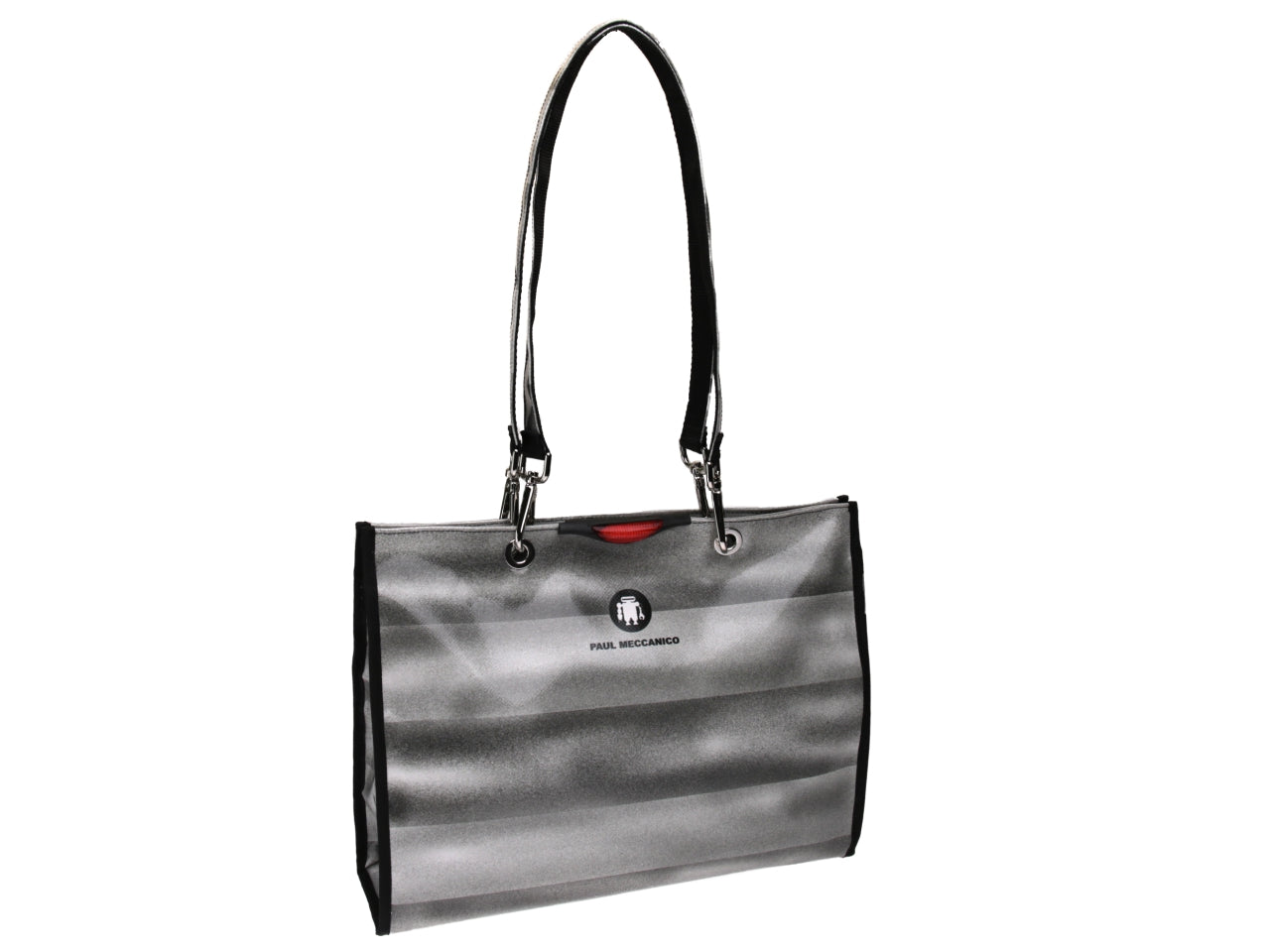 SHOPPER BAG GREY WITH SFUMATO EFFECT. MODEL PEPE MADE OF LORRY TARPAULIN. - Unique Pieces Paul Meccanico