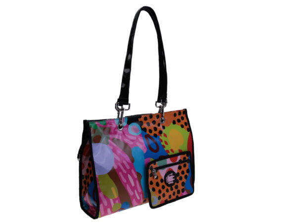 SHOPPER BAG MULTICOLOR ABSTRACT FANTASY. MODEL PEPE MADE OF LORRY TARPAULIN. - Unique Pieces Paul Meccanico