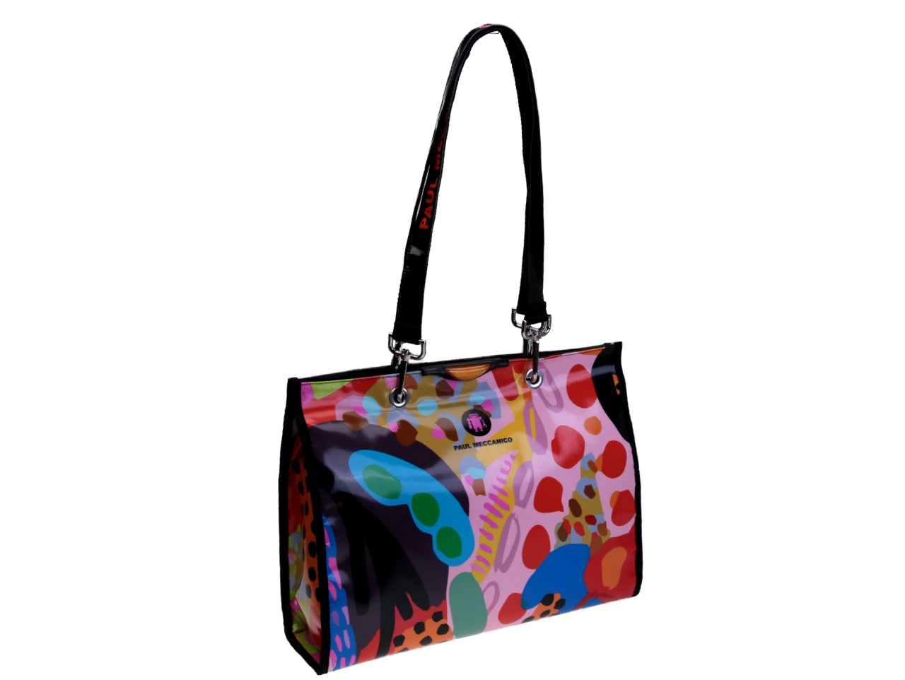 SHOPPER BAG MULTICOLOR ABSTRACT FANTASY. MODEL PEPE MADE OF LORRY TARPAULIN. - Unique Pieces Paul Meccanico