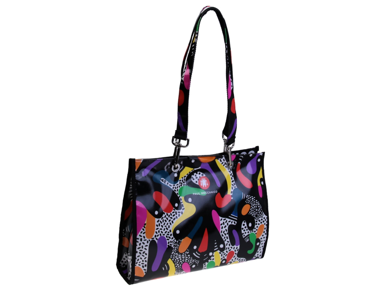SHOPPER BAG MULTICOLOR ABSTRACT FANTASY. MODEL PEPE MADE OF LORRY TARPAULIN. - Unique Pieces Paul Meccanico