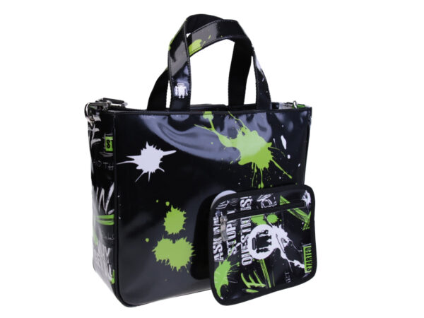 BLACK TOTE BAG "THE UNIQUE". MODEL GLAM MADE OF LORRY TARPAULIN. - Unique Pieces Paul Meccanico
