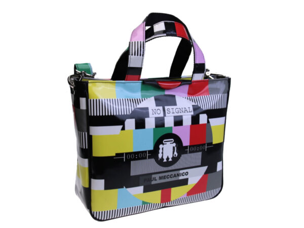 TOTE BAG MULTICOLOR "NO SIGNAL". MODEL GLAM MADE OF LORRY TARPAULIN. - Unique Pieces Paul Meccanico