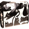 BLACK AND WHITE CROSSBODY BAG "KITTENS". MODEL BREAK MADE OF LORRY TARPAULIN. - Unique Pieces Paul Meccanico