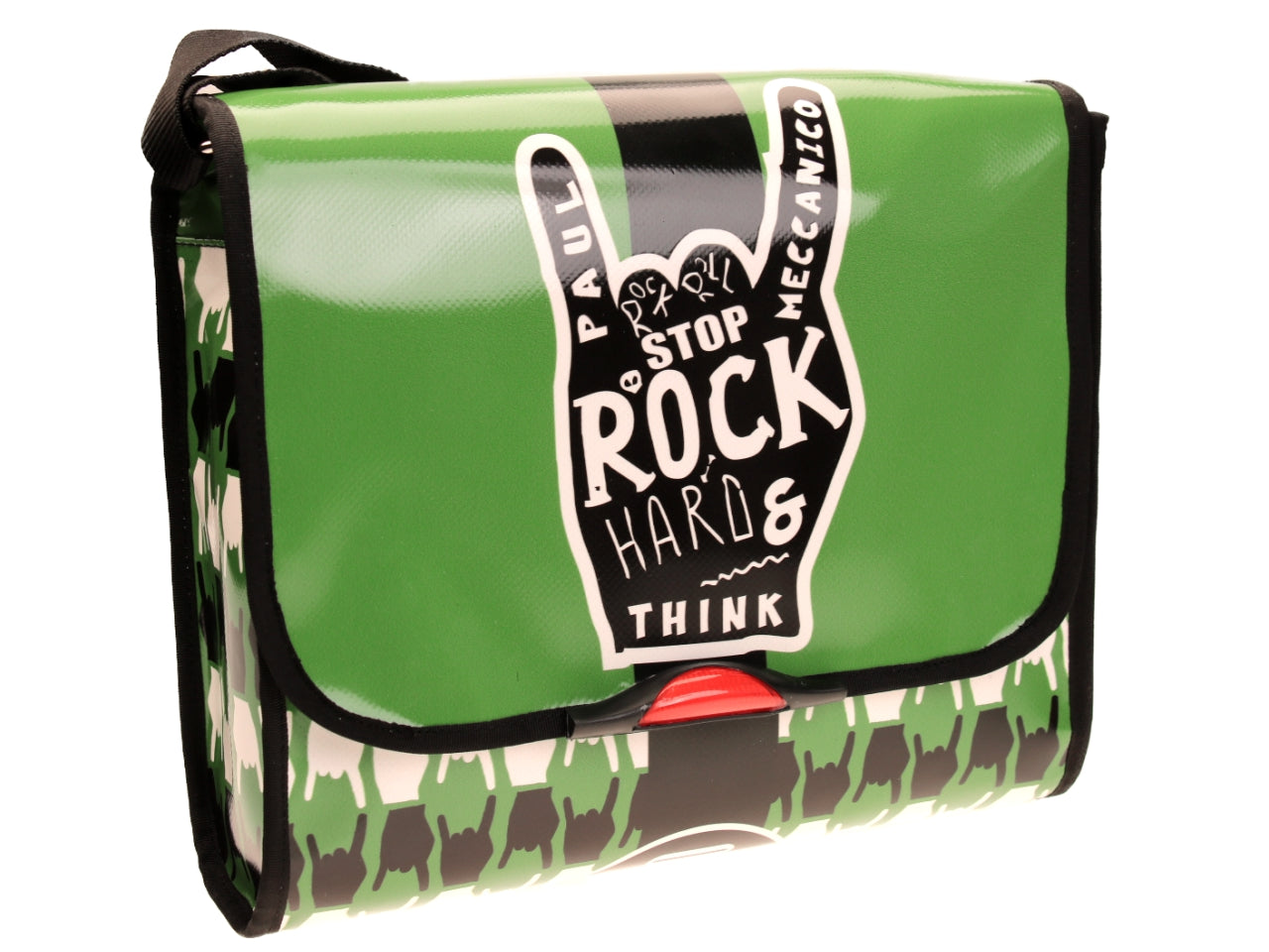 CROSSBODY BAG GREEN "ROCK". MODEL BREAK MADE OF LORRY TARPAULIN. - Unique Pieces Paul Meccanico