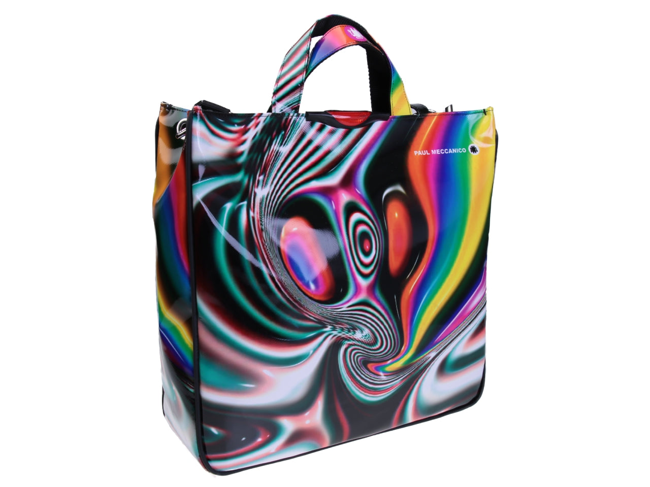 MULTICOLOR MAXI TOTE BAG PSYCHEDELIC FANTASY. MODEL AIRSTONE MADE OF LORRY TARPAULIN. - Unique Pieces Paul Meccanico