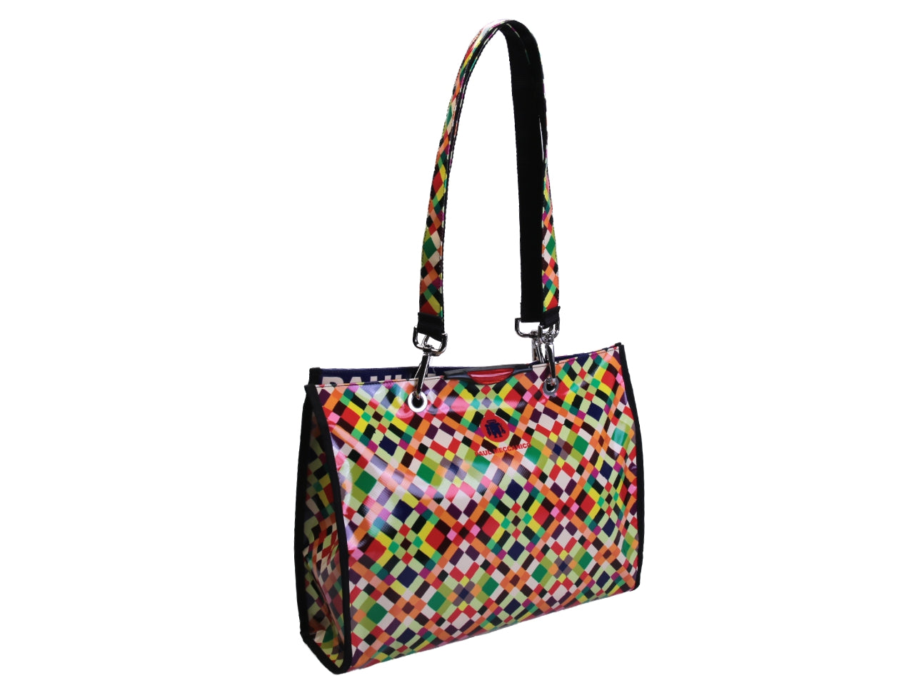 SHOPPER BAG MULTICOLOR WOVEN FANTASY. MODEL PEPE MADE OF LORRY TARPAULIN. - Unique Pieces Paul Meccanico