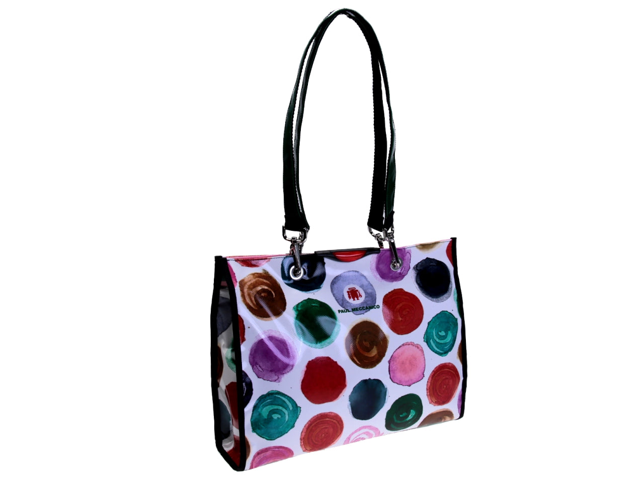 SHOPPER BAG MULTICOLOUR "BUBBLES". MODEL PEPE MADE OF LORRY TARPAULIN. - Unique Pieces Paul Meccanico