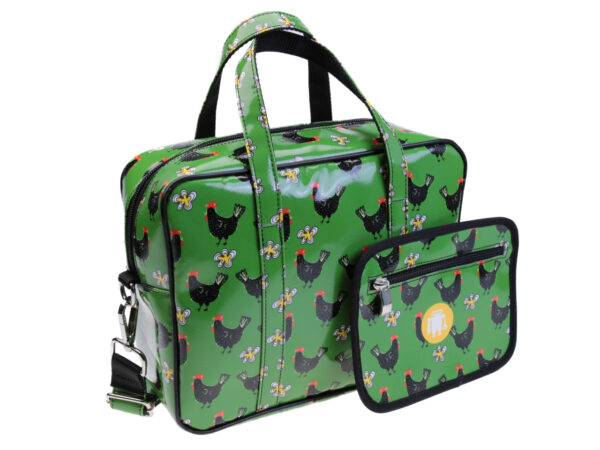 RECTANGULAR WOMEN'S BAG GREEN COLOUR "GROUSE". MODEL PINCA MADE OF LORRY TARPAULIN. - Unique Pieces Paul Meccanico