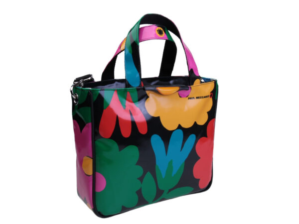 TOTE BAG FLORAL FANTASY. MODEL GLAM MADE OF LORRY TARPAULIN. - Unique Pieces Paul Meccanico