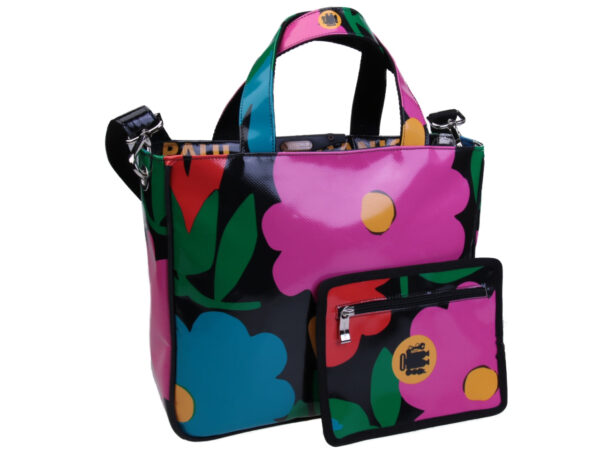 TOTE BAG FLORAL FANTASY. MODEL GLAM MADE OF LORRY TARPAULIN. - Unique Pieces Paul Meccanico