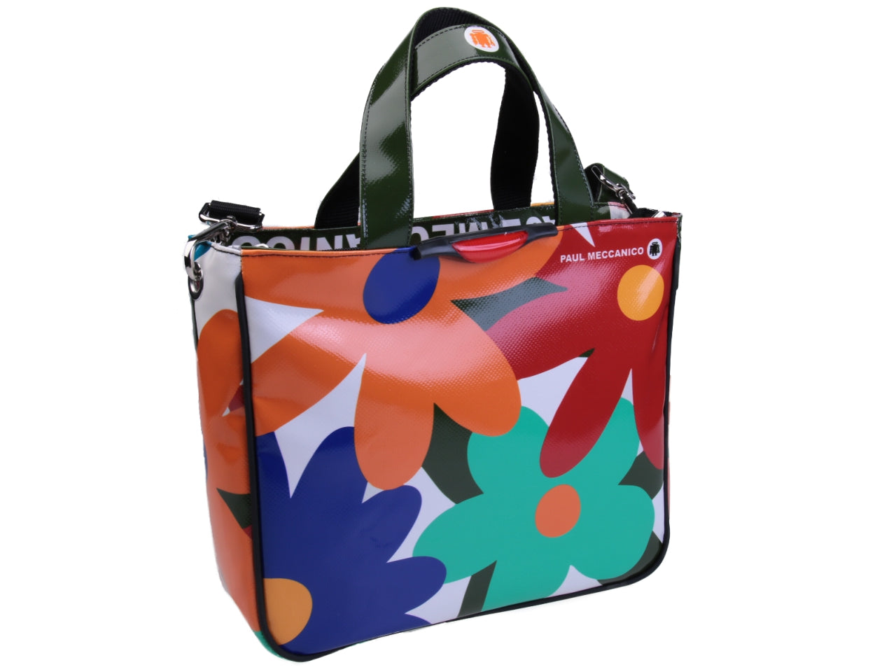 TOTE BAG FLORAL FANTASY. MODEL GLAM MADE OF LORRY TARPAULIN. - Unique Pieces Paul Meccanico