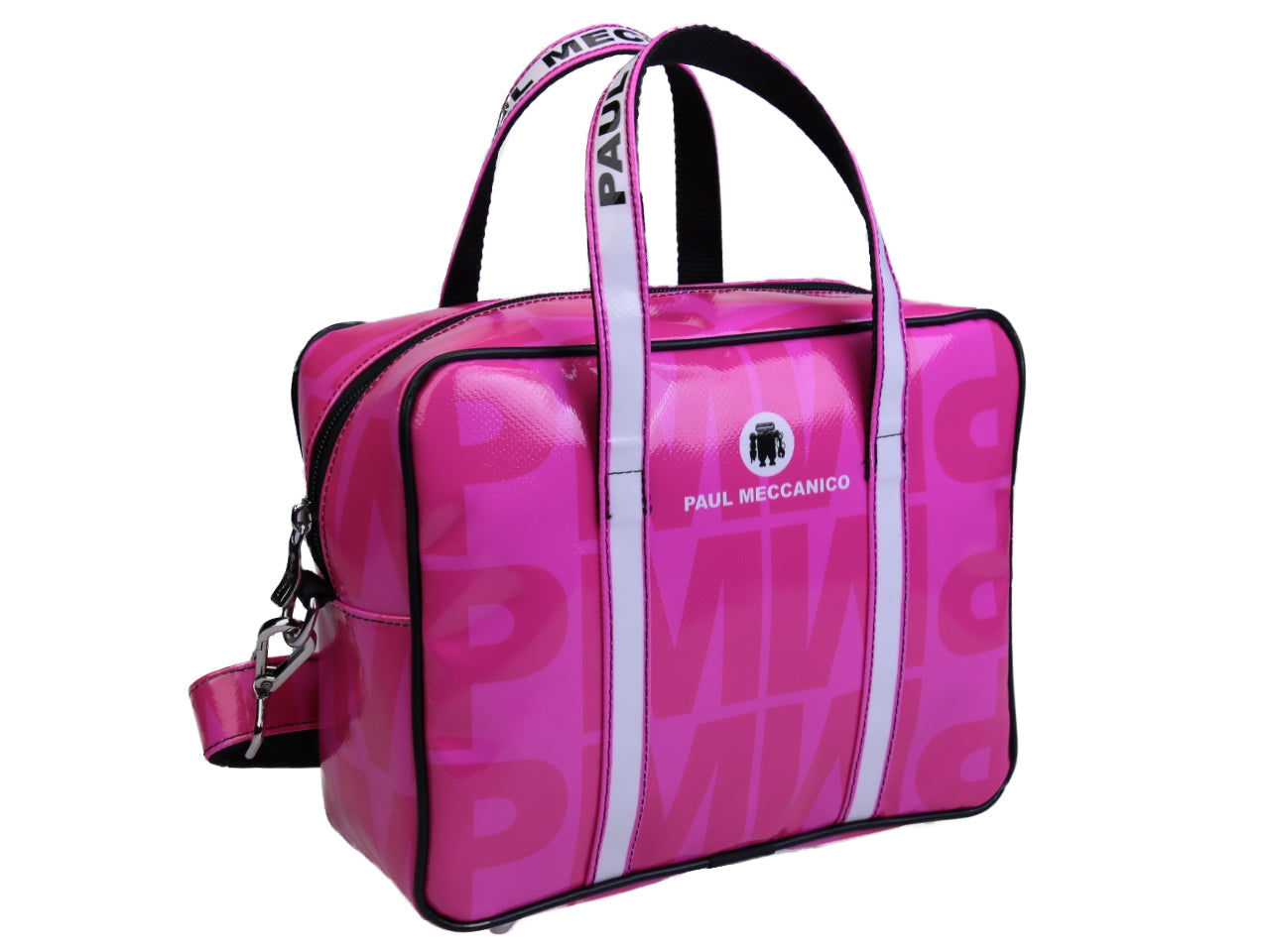 FUCHSIA RECTANGULAR WOMEN'S BAG. MODEL PINCA MADE OF LORRY TARPAULIN. - Unique Pieces Paul Meccanico