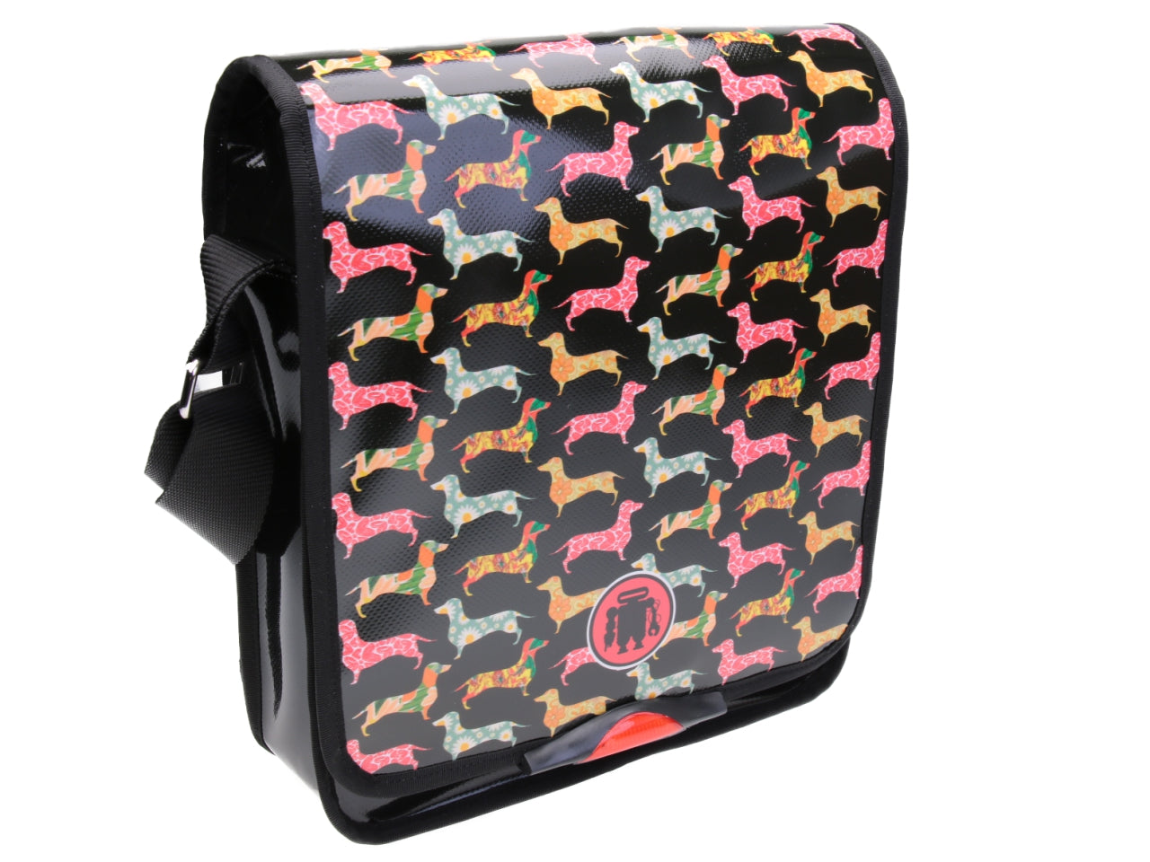 BLACK CROSSBODY BAG. MODEL BAUBAU MADE OFF LORRY TARPAULIN. - Special Edition Paul Meccanico