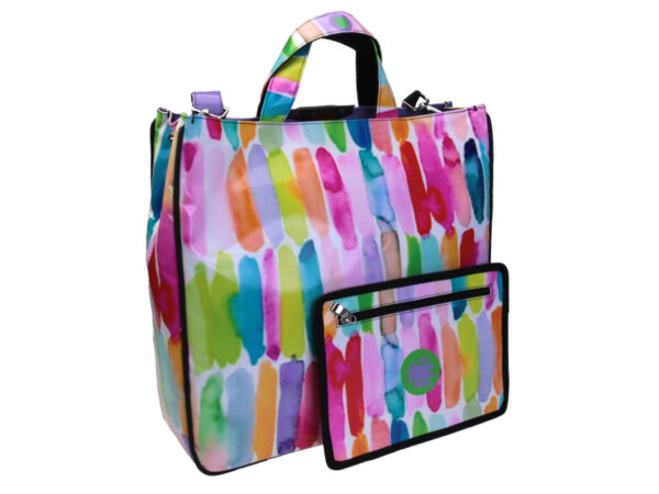 MULTICOLOR MAXI TOTE BAG . MODEL AIRSTONE MADE OF LORRY TARPAULIN.