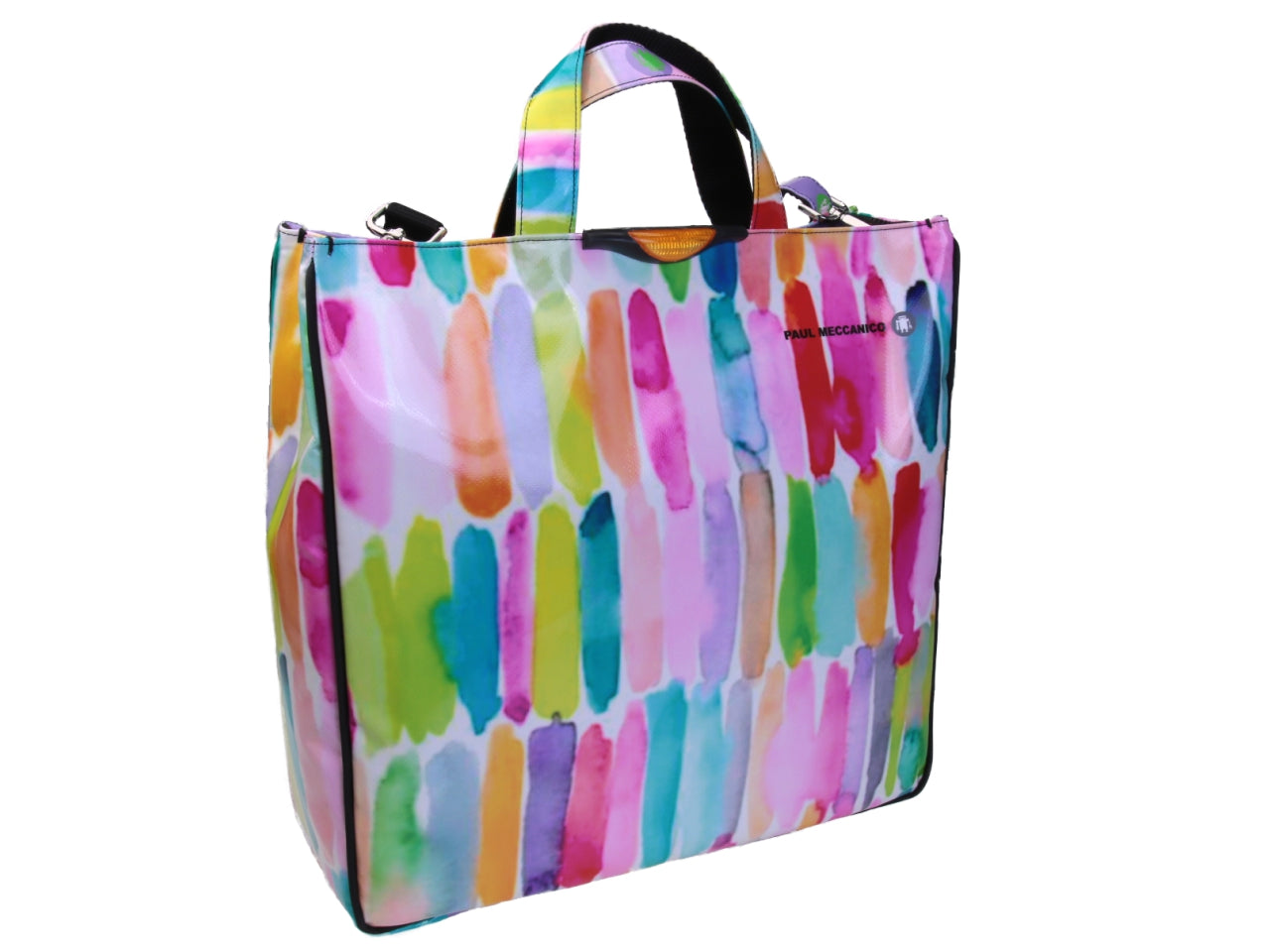 MULTICOLOR MAXI TOTE BAG . MODEL AIRSTONE MADE OF LORRY TARPAULIN.