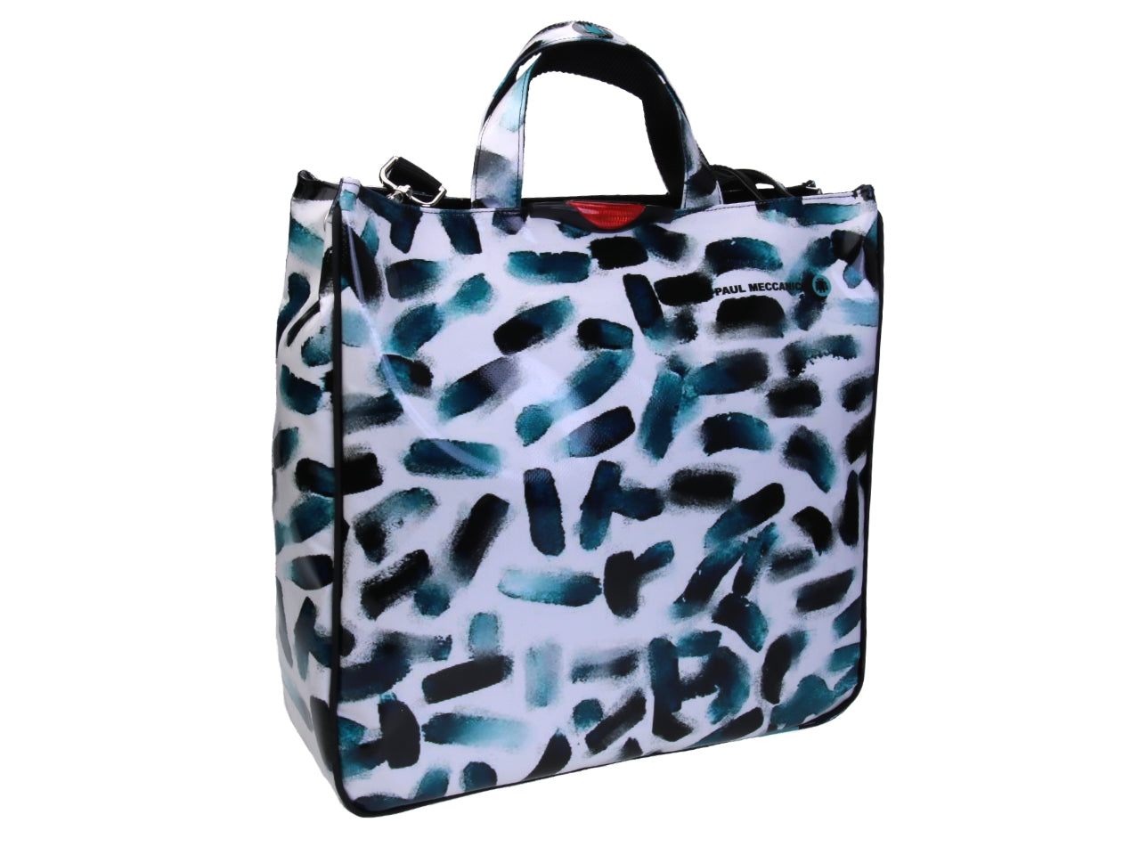 WHITE AND AVIO MAXI TOTE BAG. MODEL AIRSTONE MADE OF LORRY TARPAULIN.